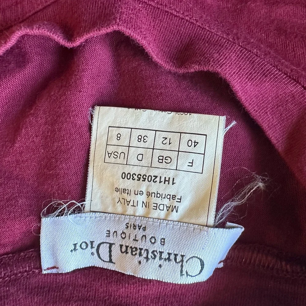 Dior Burgundy Sleeveless Tank Top - Picture 4 of 4